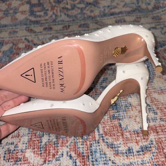 Aquazzura Wish Pump 105 In Nappa White - Picture 6 of 10